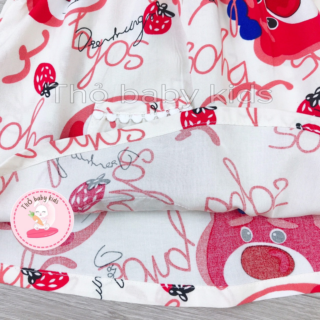 Đồ bộ tole lanh ngắn bé gái, bộ lanh ngắn tay bé gái shop thỏ baby kids