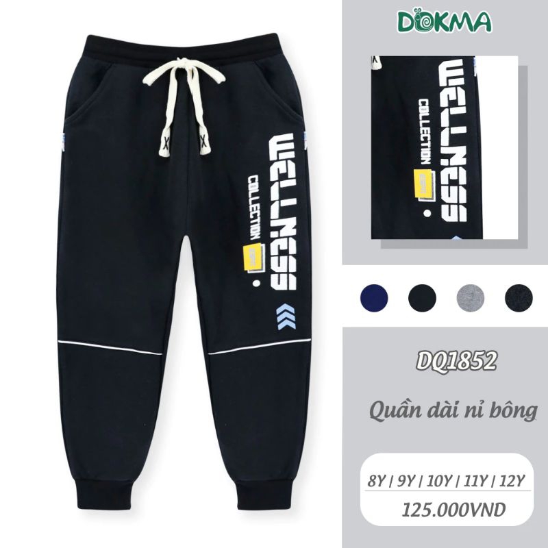 Áo, quần bé trai chất nỉ da cá Dokma 8-12Y