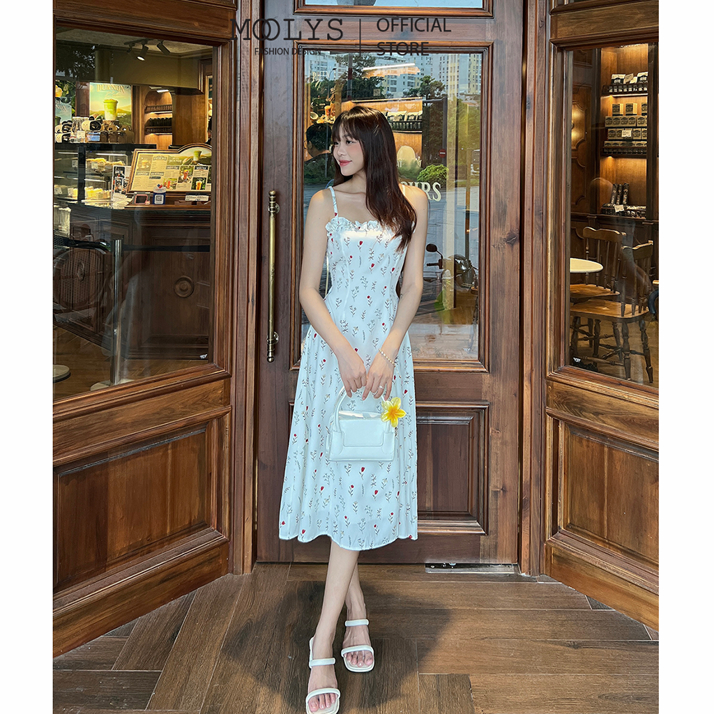 Đầm hai dây dáng dài hoa nhí dễ thương MOOLYS MD029