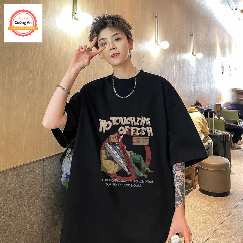 Áo thun nam, áo phông nam tay ngắn, tay lỡ cổ tròn chất cotton dày dặn thoáng mát  ATN038 - Cường An Fashion