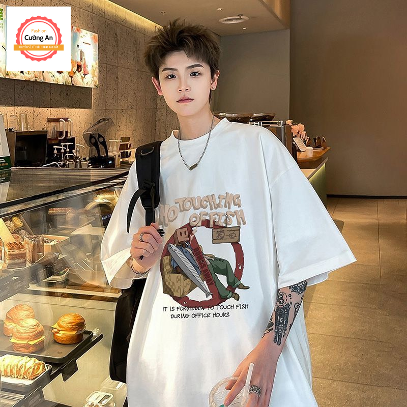 Áo thun nam, áo phông nam tay ngắn, tay lỡ cổ tròn chất cotton dày dặn thoáng mát  ATN038 - Cường An Fashion