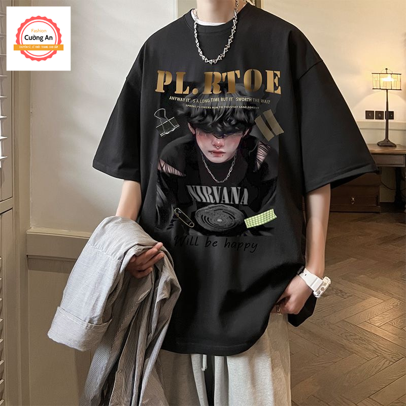 Áo thun nam, áo phông nam tay ngắn, tay lỡ cổ tròn chất cotton dày dặn thoáng mát  ATN038 - Cường An Fashion