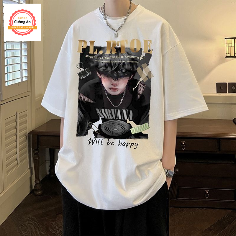 Áo thun nam, áo phông nam tay ngắn, tay lỡ cổ tròn chất cotton dày dặn thoáng mát  ATN038 - Cường An Fashion