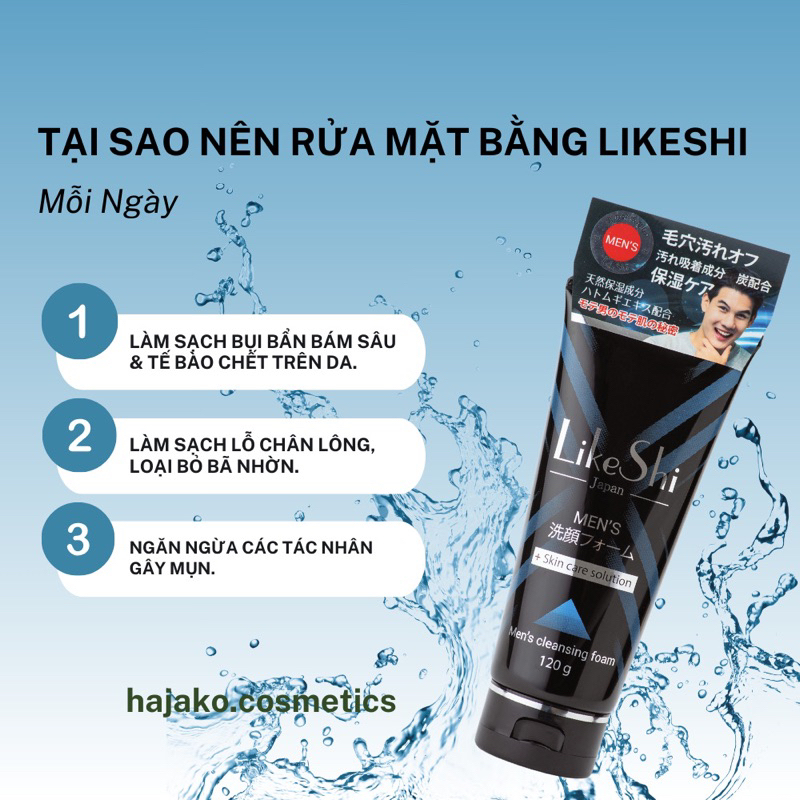 Sữa rửa mặt nam, thải độc, ngăn chặn quá trình lão hóa da hiệu quả, 120g.