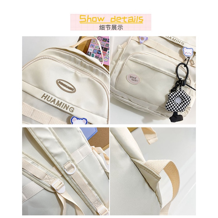 Balo đi học, Balo nữ chống nước nhiều ngăn, balo ulzzang balo sinh viên, học sinh phong cách hàn quốc BZ009