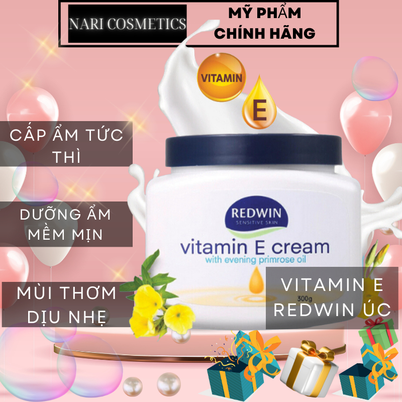 Kem Dưỡng Redwin Vitamin E Cream 300g, Dưỡng Ẩm cho Da Giúp Da Mềm Mịn Da Của Úc