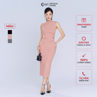Đầm Nữ 𝐂𝐂𝐇𝐀𝐓 Dáng Ôm Body Kiểu Cổ Leo Chất Thun Cao Cấp Mềm Mịn 23VSC2001OT