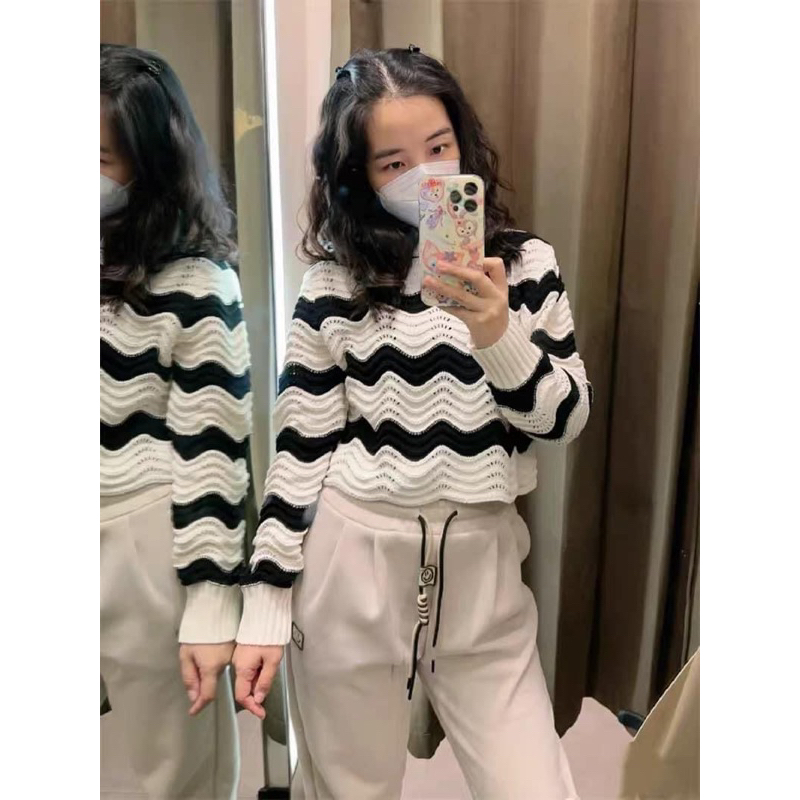 Áo Len Nữ Gân Sóng CHENILLE ZA