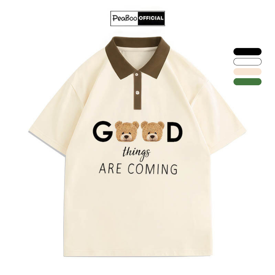 Áo Polo Nữ, Áo Polo Unisex By PEABOO Mã PL Good Thing Chất Cotton Mềm Mát Form Rộng Cho Nam Nữ | BigBuy360 - bigbuy360.vn