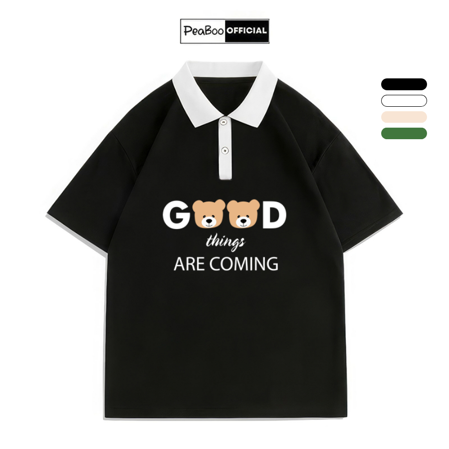 Áo Polo Nữ, Áo Polo Unisex By PEABOO Mã PL Good Thing Chất Cotton Mềm Mát Form Rộng Cho Nam Nữ | BigBuy360 - bigbuy360.vn