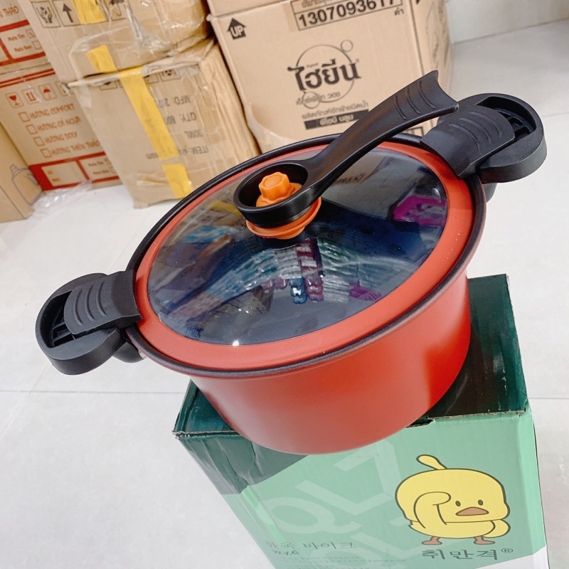 Nồi Áp Suất Chống Dính Dung Tích 3.5 Lít Nấu Được Bếp Từ Kiểu Dáng Hàn Quốc Gọn Nhẹ Dễ Sử Dụng, Nồi Hầm Đa Năng