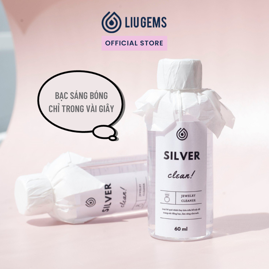 Nước Rửa Bạc Trang Sức 60ml Liugems Làm Sáng Bóng Như Mới