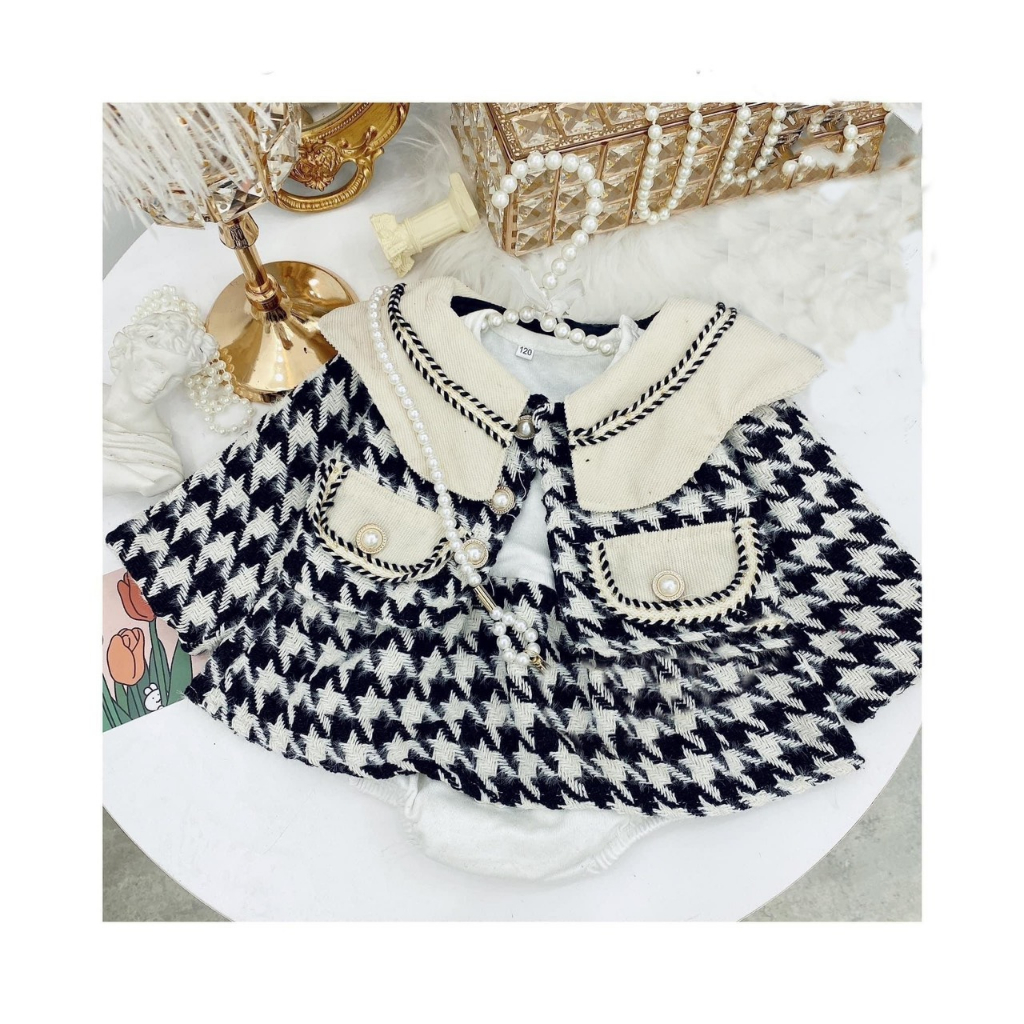 Bộ body dạ + áo khoác cao cấp cho bé gái - B44