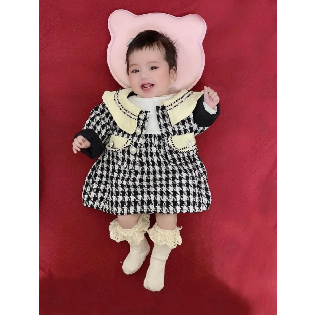 Bộ body dạ + áo khoác cao cấp cho bé gái - B44