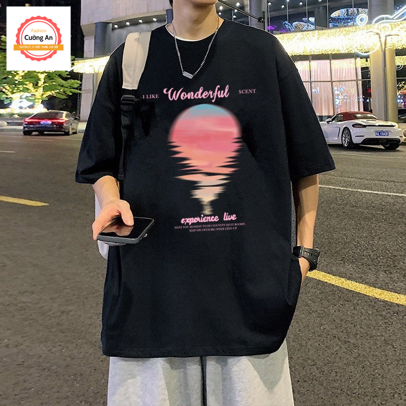 Áo thun nam, áo phông nam tay ngắn, tay lỡ cổ tròn chất cotton dày dặn thoáng mát  ATN045 - Cường An Fashion
