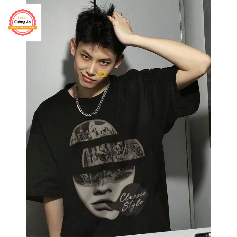 Áo thun nam, áo phông nam tay ngắn, tay lỡ cổ tròn chất cotton dày dặn thoáng mát  ATN045 - Cường An Fashion