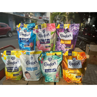Nước xả làm mềm vải Comfort Chăm sóc Chuyên sâu Một lần xả - Hương nước hoa thiên nhiên túi 3.2L