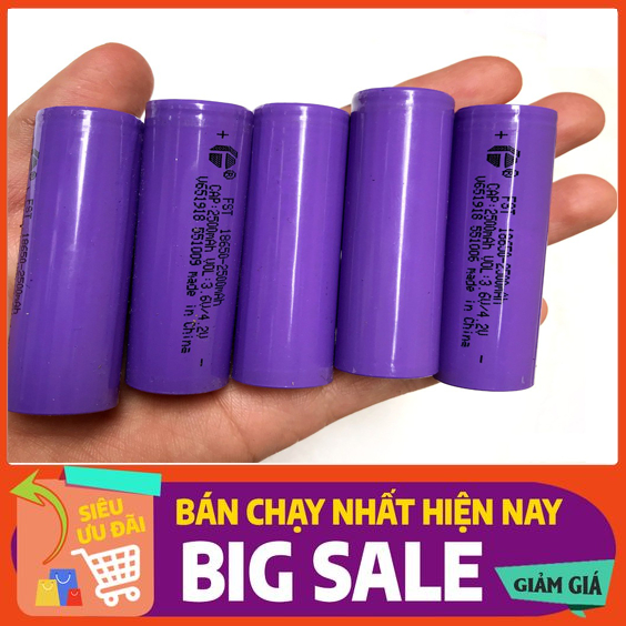 Cell pin 18650 zin mới 100% dung lượng 2500 mAh 5C