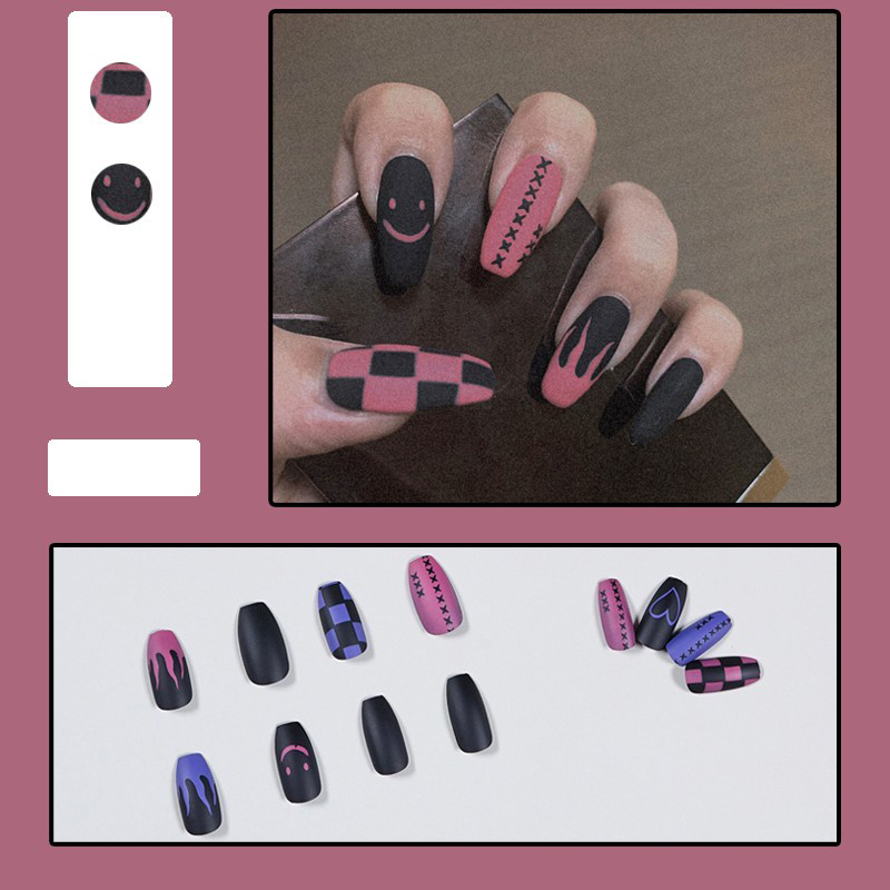 Nail Box Móng Tay Giả Thiết Kế Mới Toàn Diện Có Keo Dán Acrylic Phong Cách Pháp Đi Kèm Hộp Đẹp