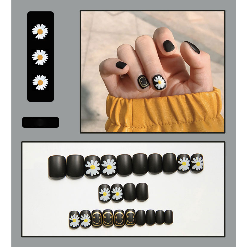 Nail Box Móng Tay Giả Thiết Kế Mới Toàn Diện Có Keo Dán Acrylic Phong Cách Pháp Đi Kèm Hộp Đẹp