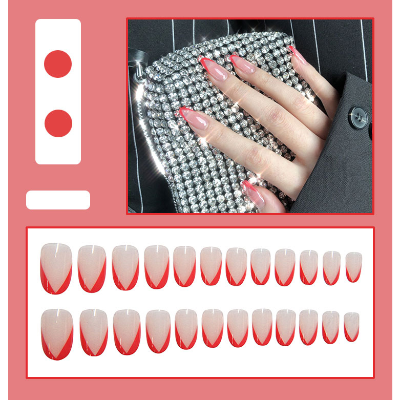 Nail Box Móng Tay Giả Thiết Kế Mới Toàn Diện Có Keo Dán Acrylic Phong Cách Pháp Đi Kèm Hộp Đẹp