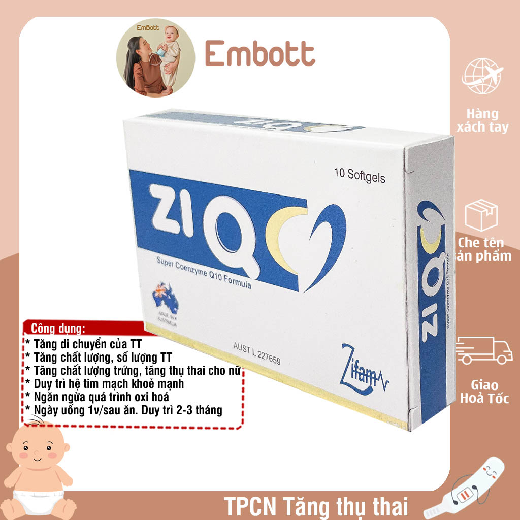 Ziq 10 Hộp 10 viên Tăng thụ thai cho cả nam và nữ EMBOTT22