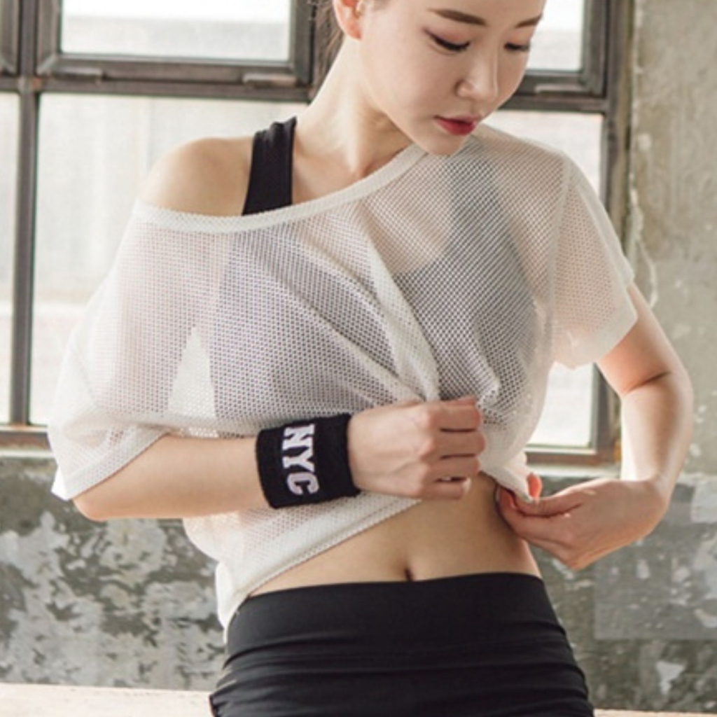 Áo lưới tập gym, yoga, thể thao, chạy bộ nữ Reeta thoáng mát,tôn dáng-A2203