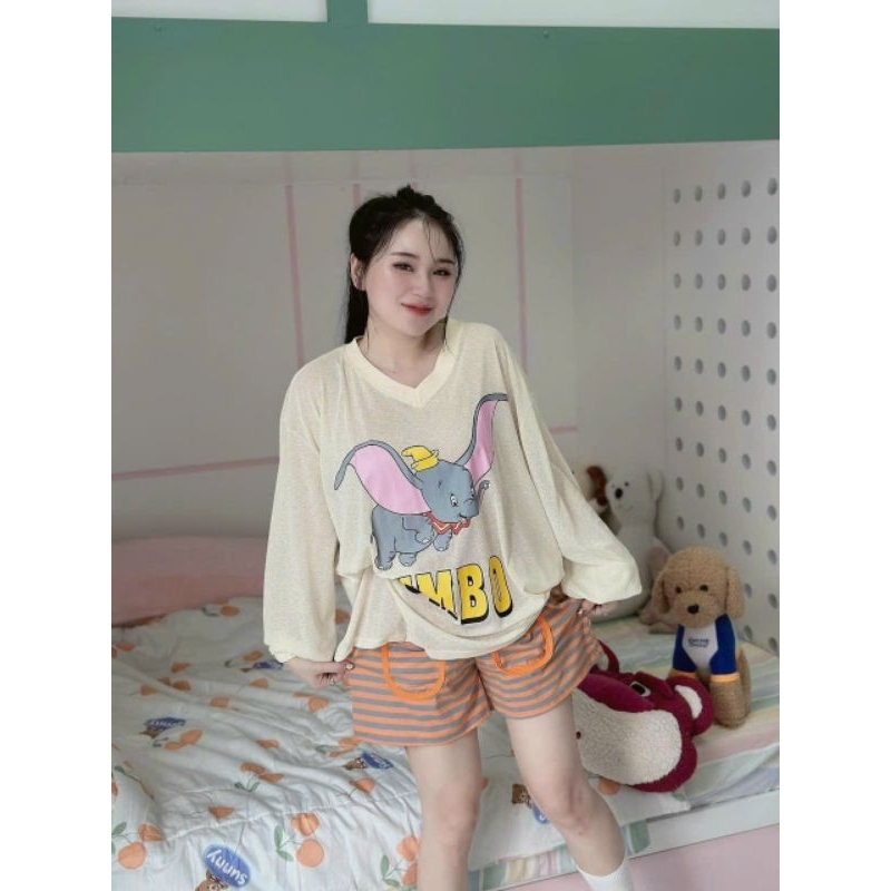 Set đùi tay dài quần short thun tăm có túi
