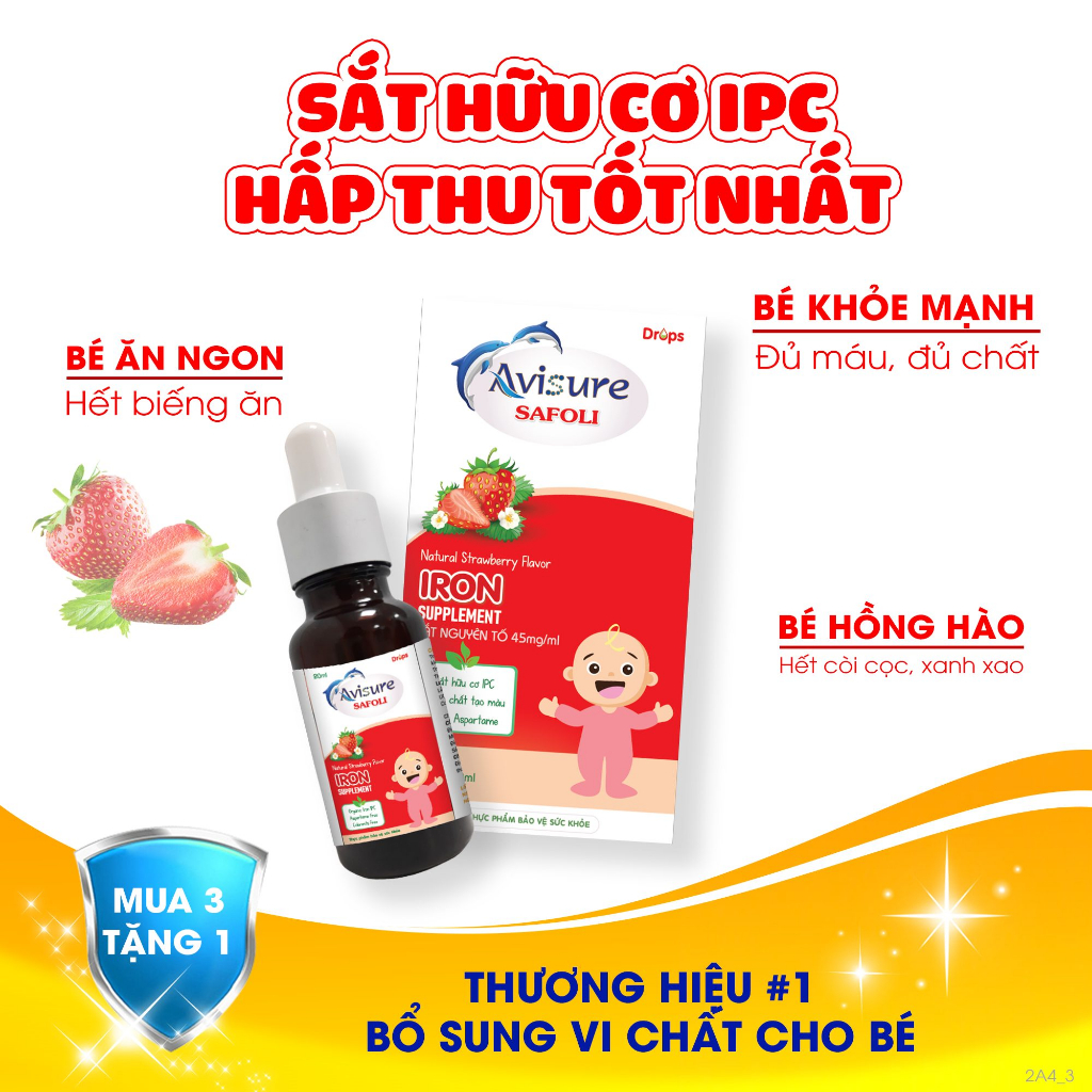 Combo Sắt hữu cơ và DHA tinh khiết cho bé Avisure giúp bé hồng hào, khoẻ mạnh, thông minh