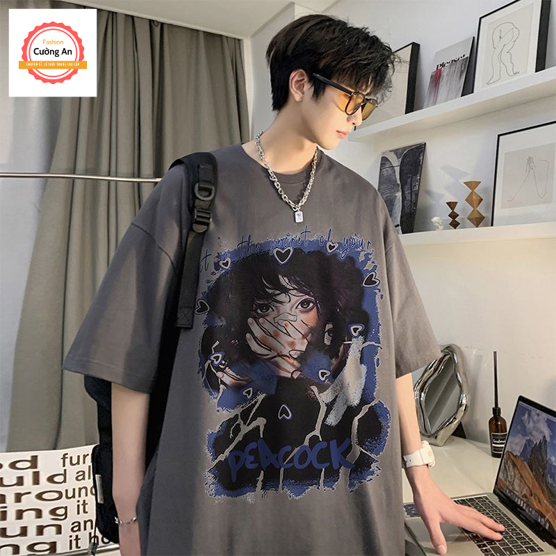 Áo thun nam, áo phông nam tay ngắn, tay lỡ cổ tròn chất cotton dày dặn thoáng mát  ATN050 - Cường An Fashion