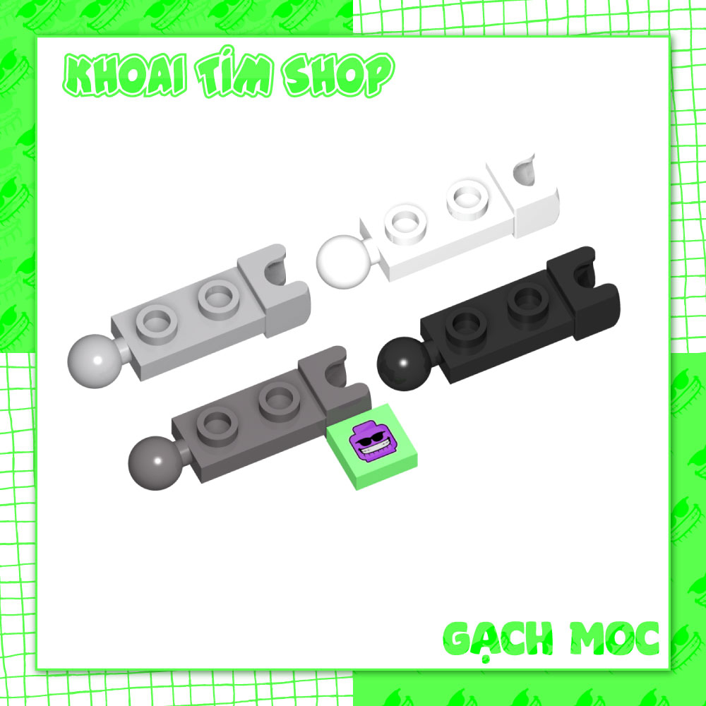 COMBO 5 Part Dẹt 1x2 Có Đầu Bi Tròn & Đầu Nối - Phụ Kiện Đồ Chơi Lắp Ráp Gạch MOC Tương Thích 14419