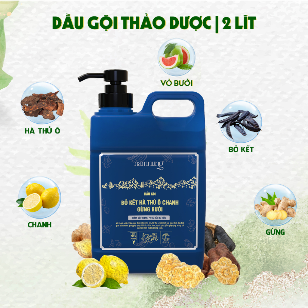 DẦU GỘI BỒ KẾT HÀ THỦ Ô CHANH GỪNG NAMNUNG