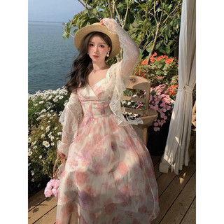 Đầm xòe voan hoa TRIPBLE T DRESS  sát nách dễ thương - Free size