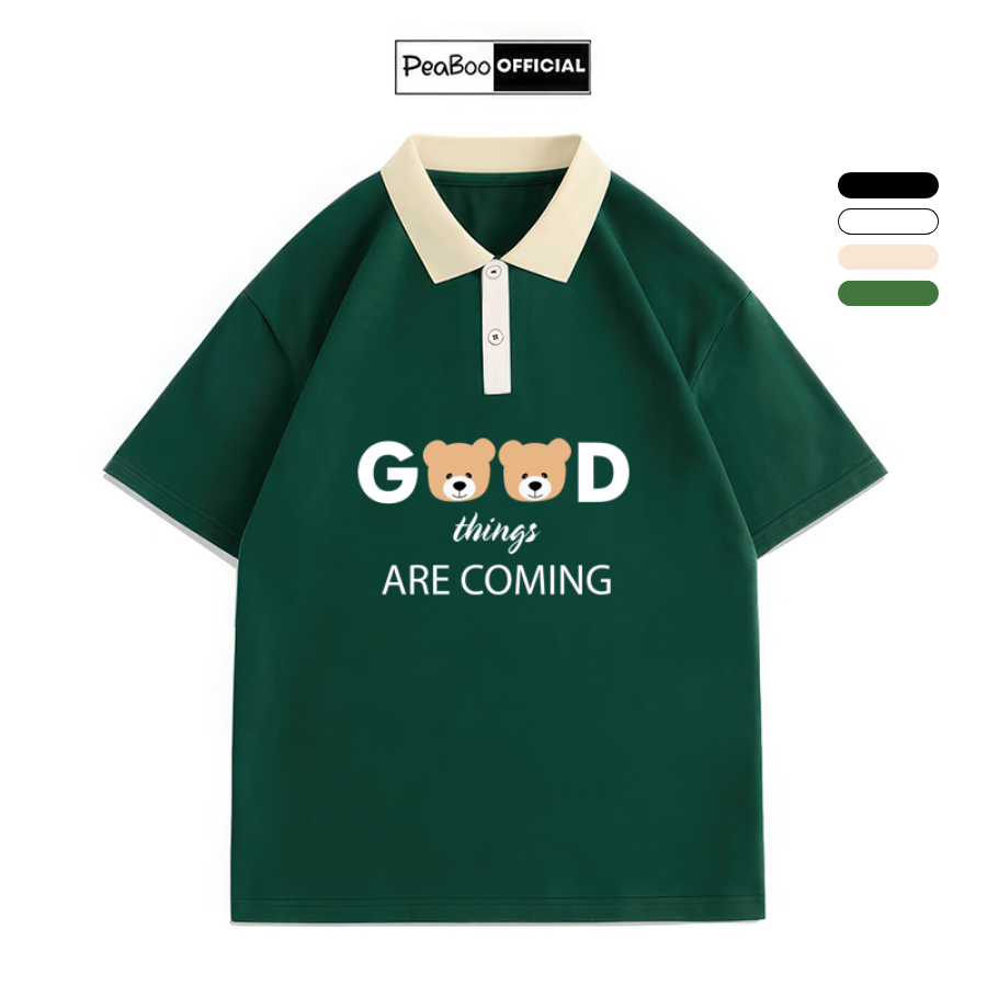 Áo Polo Nữ, Áo Polo Unisex By PEABOO Mã PL Good Thing Chất Cotton Mềm Mát Form Rộng Cho Nam Nữ | BigBuy360 - bigbuy360.vn