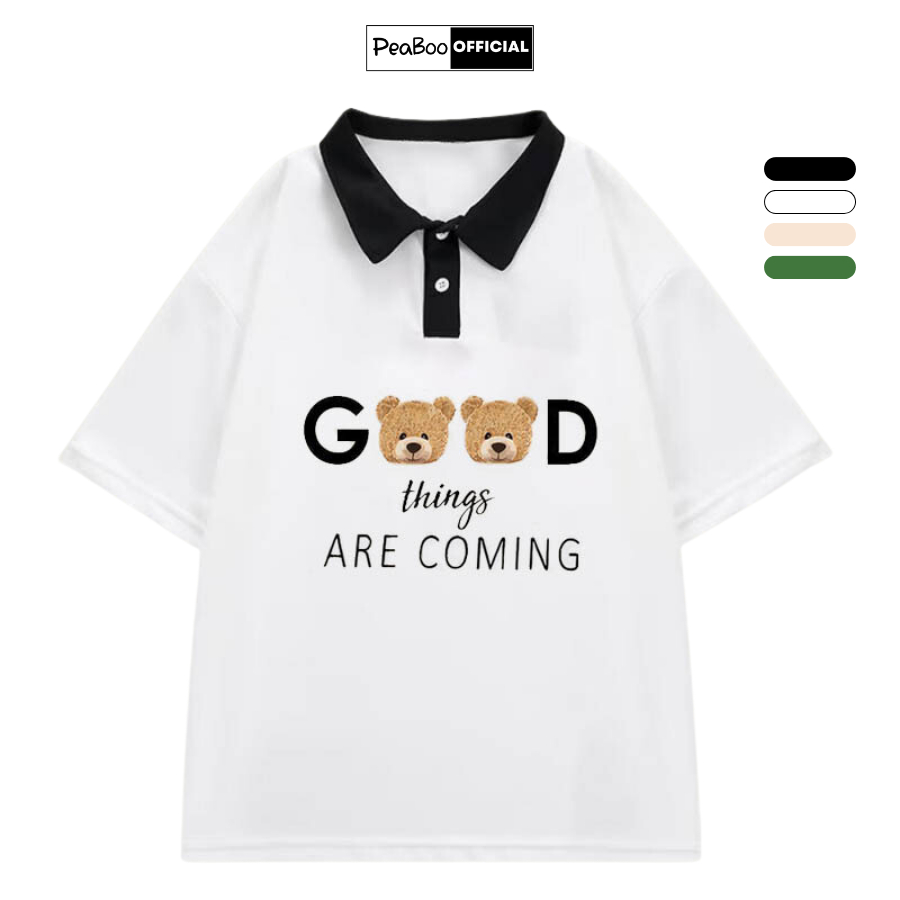 Áo Polo Nữ, Áo Polo Unisex By PEABOO Mã PL Good Thing Chất Cotton Mềm Mát Form Rộng Cho Nam Nữ | BigBuy360 - bigbuy360.vn