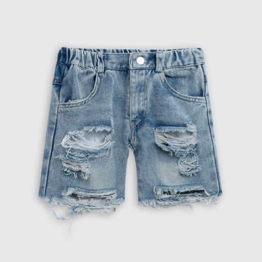 Quần short bò bé trai THE HOUSE KIDS thoáng mát, thiết kế vải rách cá tính