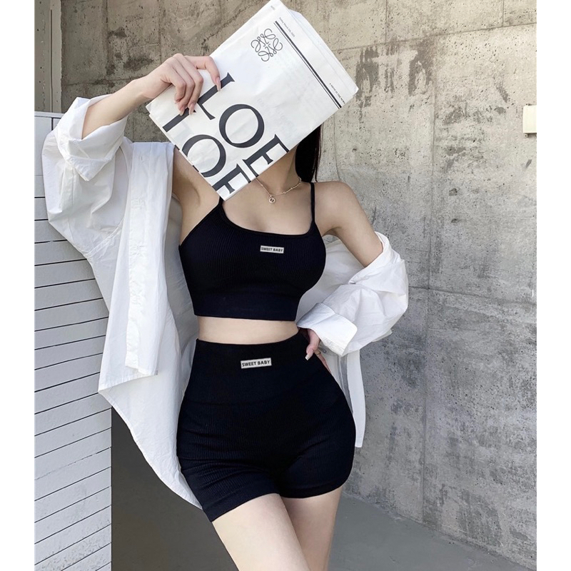 Set Bộ Tập Gym Yoga Erobic Co Dãn Đa Chiều Tôn Dáng Thông Thoáng Siêu Co Giãn LACORA - BODYG05