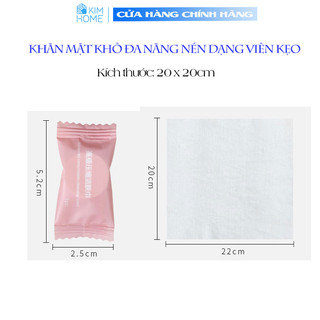 Khăn giấy nén viên dạng kẹo khăn nén du lịch đa năng khăn lau mặt cotton Suziko K04