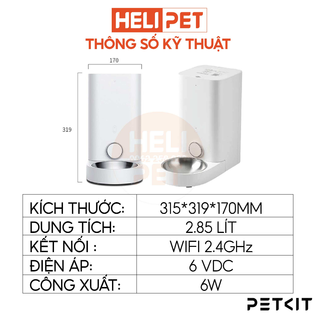 Máy Cho Mèo Ăn Tự Động PETKIT Mini Pro, Máy Nhả Hạt PETKIT Fresh Element Mini Pro - HeLiPet