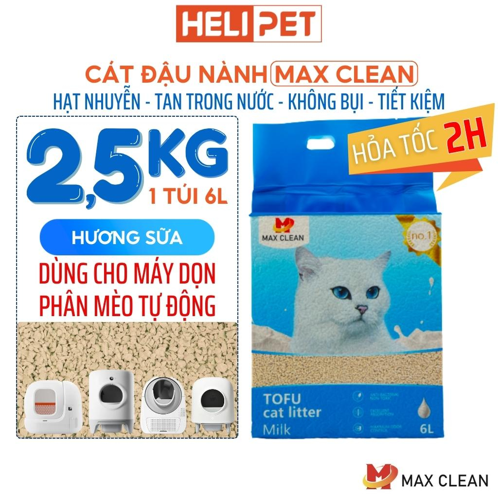 Cát Đậu Nành Max Clean Cát Vệ Sinh Cao Cấp Cho Mèo Siêu Vón Cục Không Bụi Hương Sữa HeLiPet