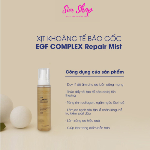 Xịt Dưỡng Ẩm jenaskin Egf Complex Repair Mist duy trì độ ẩm cho da, thúc đẩy tái tạo tế bào da tổn thương | BigBuy360 - bigbuy360.vn