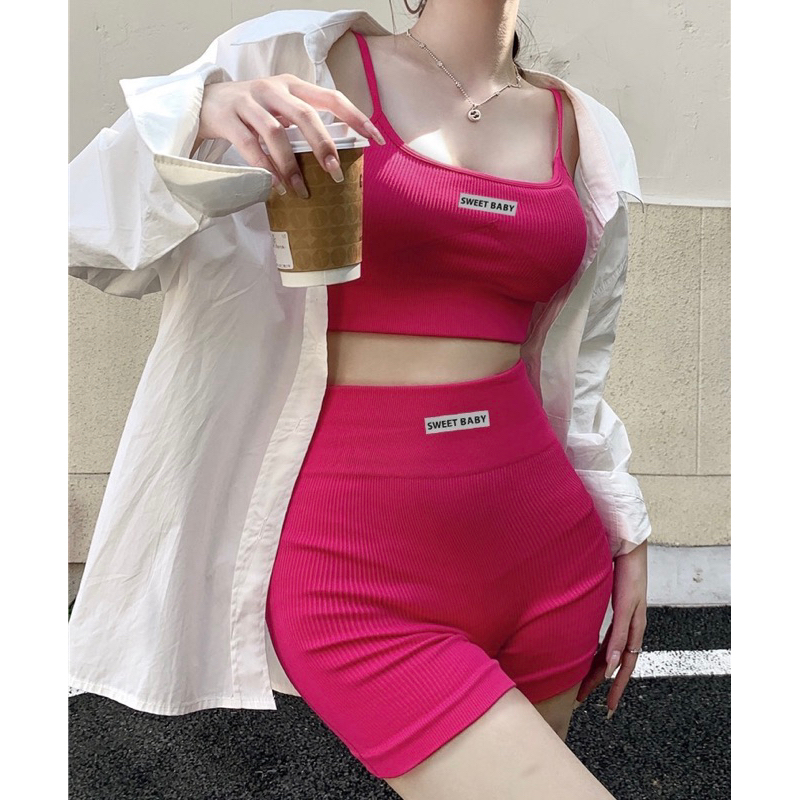 Set Bộ Tập Gym Yoga Erobic Co Dãn Đa Chiều Tôn Dáng Thông Thoáng Siêu Co Giãn LACORA - BODYG05