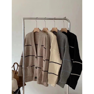 Áo cardigan len kẻ ngang oversize the.sweaterweather TSW