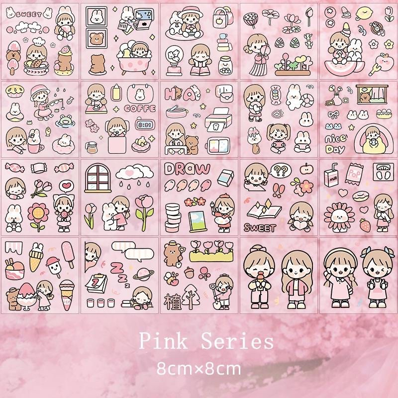 Miếng sticker cute trang trí dán tập vở, bình nước, bút nước