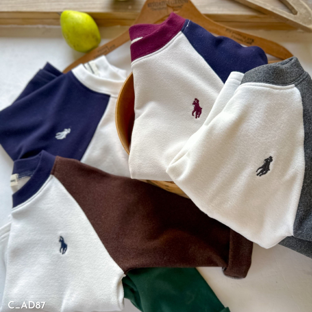 Áo dài phối tay cho bé trai bé gái Embes Kids, áo thu đông dành cho bé 11-31kg