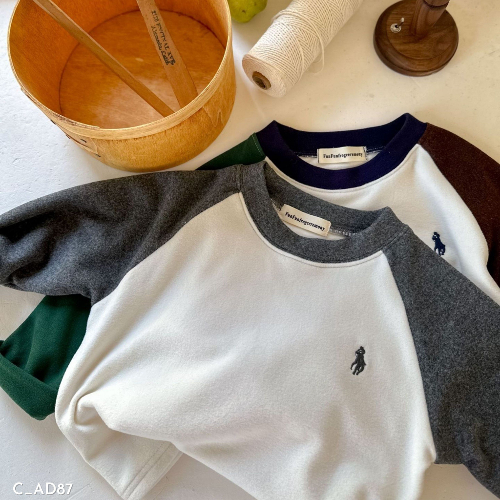 Áo dài phối tay cho bé trai bé gái Embes Kids, áo thu đông dành cho bé 11-31kg