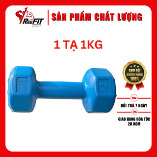 Tạ tay nhựa màu xanh đặc ruột 1kg giá rẻ