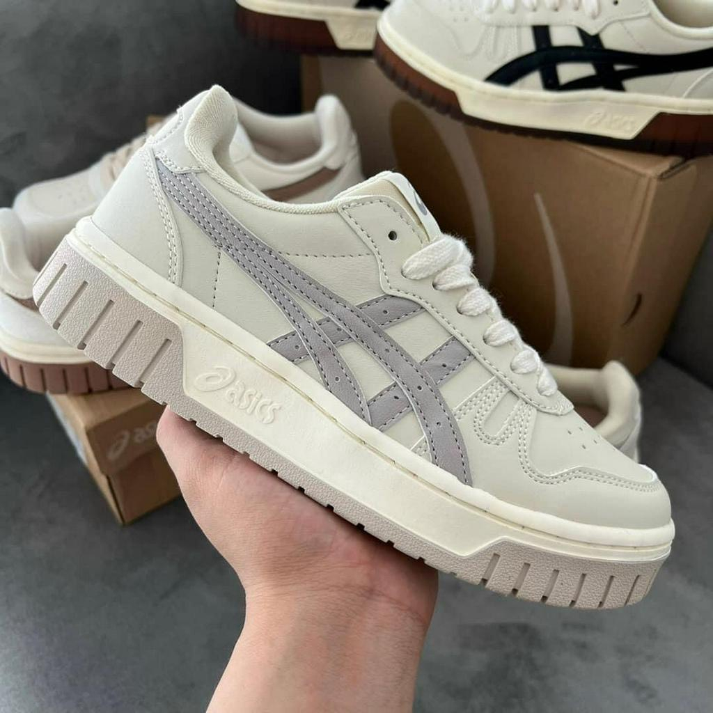Giày Thể Thao Asics Court MZ Cream Black Gum Đủ Size Nam Nữ Lên Chân Cực Đẹp Hợp Với Mọi Outfit