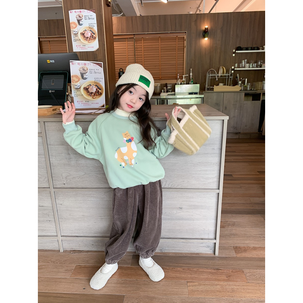 Áo Nỉ Lót Lông Nhiều Hình Xinh Xắn - Hãng Ambbkids Bé Gái