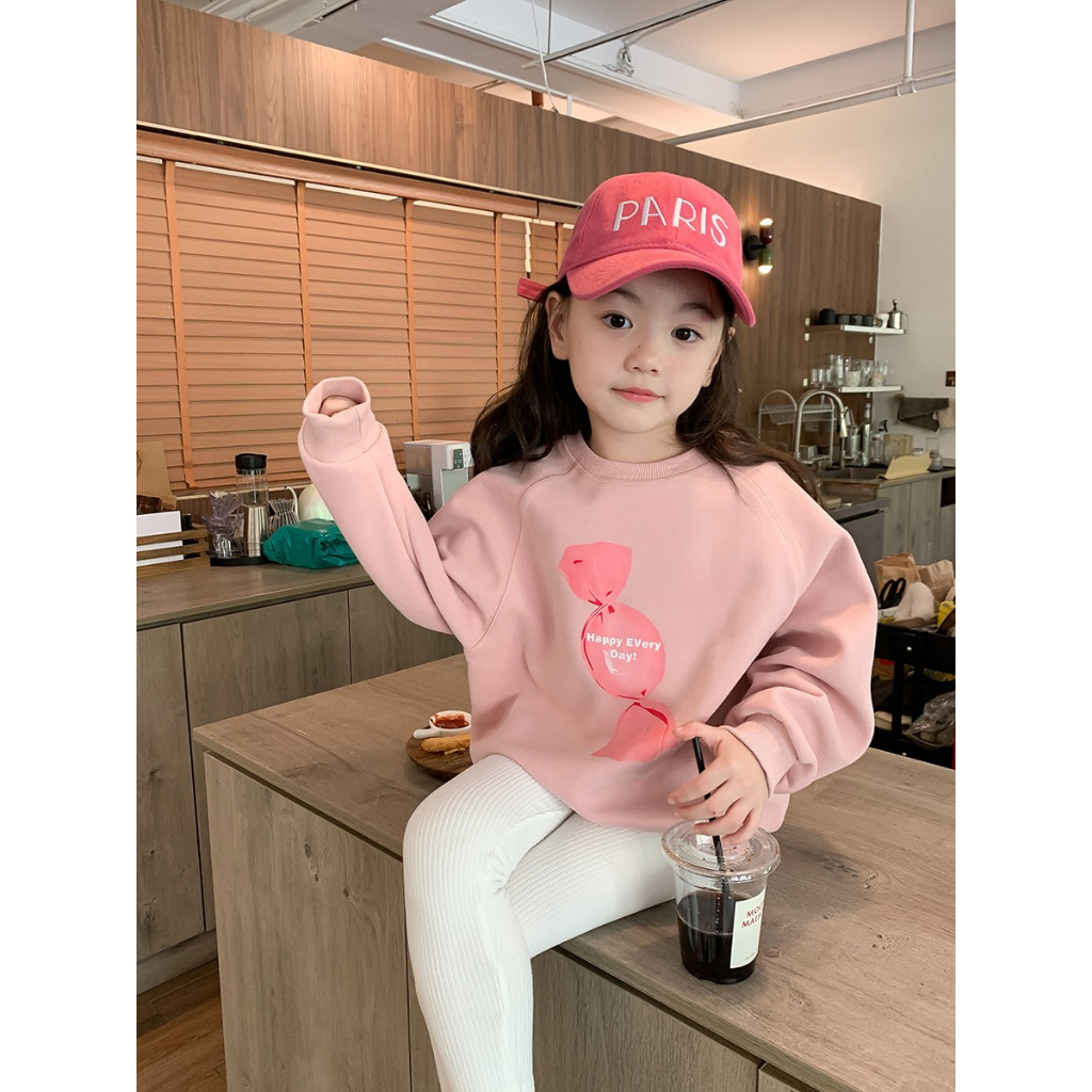 Áo Nỉ Lót Lông Nhiều Hình Xinh Xắn - Hãng Ambbkids Bé Gái